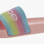 Bebe Rainbow Slide Sandals in Multi Pink sz 7 Photo 0