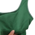 Aerie Green Rib Knit Unlined Cropped Square Neck Longline Tank Bralette Small Photo 7