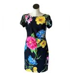 Karl Lagerfeld NWOT   Ruched Sleeve Floral Y2K Suba  Sheath Dress 12P Photo 1