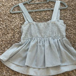 Blue and White Striped Babydoll Top Photo 0