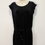 Michael Kors  Svelte Jumpsuit Medium Black Drawstring Cap Sleeve Classic Chic Photo 4