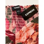 EXPRESS Floral Print Faux Wrap Puff Sleeve Cropped Top Sz L Photo 11