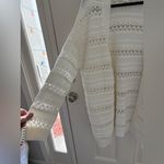 Anthropologie Maeve Oversized Textured Open-Stitch Cardigan Sweater in Ivory Size Large Photo 1