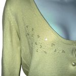 Anthropologie TULLE Gorgeous Mint Green Sequin Beaded Cardigan EUC Size Medium Photo 2