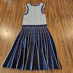 Jason Wu  collective Sleeveless Blue White Stripe pleated knit Mini Casual dress Photo 2
