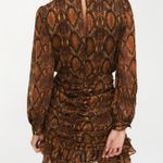 ZARA NEW Ruched Animal Snake Print Mini Dress Photo 5