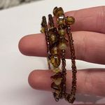 Women’s Stretchy Spiral Brown Beaded Costume Bracelet Photo 3