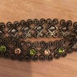 bronze With Amber and green rhinestone bracelet Photo 0