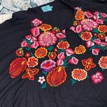 Judith March black floral embroidered swim cover top size small oversized Photo 4