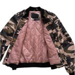 Miss London Jacket Pink Olive Black Quilted Camouflage Bomber Jacket Coat Large Photo 11