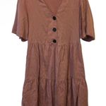 Mango  buttoned mini smock dress in pink size US 4 Photo 1