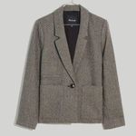 Madewell  Crop Dorset Blazer Gray Geo Herringbone Size Large Photo 0
