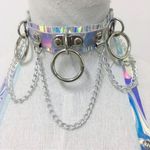 iHeartRaves Holographic Iridescent Rainbow PVC Choker Photo 0