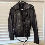 Muubaa Emilia Boxy Fit Black Genuine Sheep Leather Biker Moto Jacket UK6/US2 Size 2 Photo 2