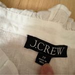 J.Crew  Ruffle Trim Button Up Shirt Linen In White Size 3X Photo 7