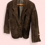 Vintage 70’s chocolate suede oversized blazer Comint Argentina lined pockets Brown Size L Photo 0