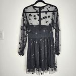 Women Sequin Star Print Black Tulle Dress Mesh See Photo 5