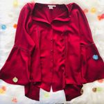 Gypsy Burgundy Boho Bell Sleeve  Blouse Photo 0