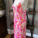 L'Agence Jodie Silk Midi Slip Dress Orange Rose Abstract Swirl Womens 10 Photo 9