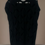 Etcetera  Sweater Vest Cap Sleeves Black Large Diamond Cutouts Whimsygoth Photo 0