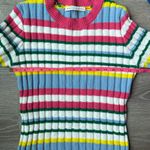 English Factory  Short Sleeve Striped Sweater Dress Photo 9