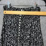 Rachel Zoe Floral Maxi Skirt Smocked Shirred Waist Black White Button Front Slit Photo 4