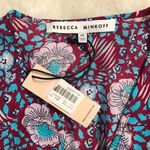 Rebecca Minkoff Floral Print Mini Wrap Dress Kimono V-Neck Red Blue Size XS New Photo 6