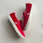 J.Crew  Road Trip Velvet Slip-On Sneakers Women’s Size 10.5 Red‎ Athletic Shoes Photo 2