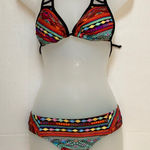 The Bikini Lab 🌞NWT multicolored tribal triangle top A60 Photo 0
