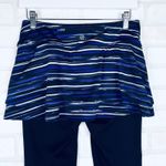 Athleta  Skortee Skirt Capri Leggings Blue‎ Stripe Activewear Womens Size Small Photo 7
