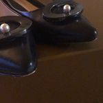 Carolinna Espinosa Leather With Rhinestone Block Heels Black Size 5 Photo 6