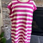 Pink and White Rugby Cap Sleeve Mini Dress Size XL Photo 8