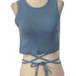 Bershka  Blue Knit Crop Top Women's Size Large | 46-24 Photo 0
