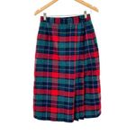 Vintage Boundary Waters Plaid Wool Pleated Midi Skirt 12 Photo 1