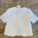 Hello Fashion White Short Sleeve Jacket with pearl button accents Photo 2