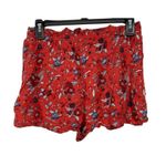 American Eagle Red Blue Floral Flutter Hem Pull-On Shorts Size M Casual Photo 7