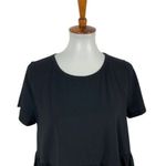 Bulotus Black Short Sleeve Peplum Top Casual Flowy Loose Fit XL Minimalist Chic Photo 1