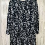 ZARA Women's Black and White Floral Mini Dress Size M Flowy Long Sleeves Photo 11