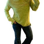 Coldwater Creek sweater MEDIUM green orange embroidery long sleeve tassels Photo 0