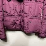 Add Luxury Burgundy Real Down Pillow Neck Puffer Jacket Purple Size 2 Photo 3