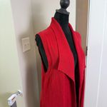Coldwater Creek  Red Sleeveless Long Length Red Knit Cardigan Christmas Holiday M Photo 2