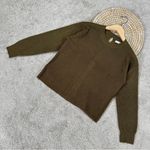Mango NWT Women’s Crewneck Knit Sweater Longsleeve in Dark Olive S Photo 1