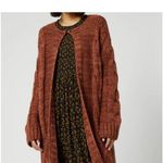 Free People  Rust Cable Knit Long Cardigan Photo 3