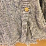 J Jill Fringe Knit Button Back Marled Tunic Sweater Blue Medium Photo 5