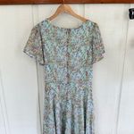 Nicole Miller NWT Floral Wrap Dress in Light Blue Green Size 12 Photo 4