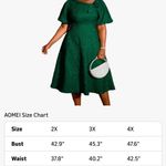 AOMEI Green Textured Midi Dress Puff Sleeve Bow Detail Women’s 4XL NWT Size 4X Photo 7