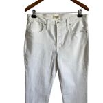 Madewell Y2K  Women Jeans 31 White Skinny Button Fly Raw Hem‎ Retro 90s Denim NEW Photo 7
