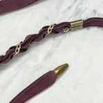 Purple Faux Suede Gold Tone Chain Woven Tie Belt One Size OS Photo 2