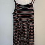 Wild Fable Ribbed Fit & Flare Dress Black Stripe Photo 1