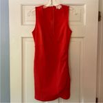 superdown  Skye Mini Dress Red Orange Ruched Sleeveless Plunge Neck S Revolve Photo 4